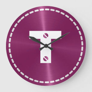 Maroon Shiny Stainless Steel Metal Grote Klok