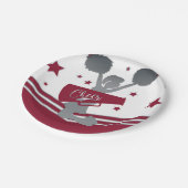 Maroon & Silver Stars Cheer Cheer-vooraanstaand Pa Papieren Bordje (Gekanteld)