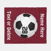 Maroon Soccer Throw Blanket PERSONALIZED Fleece Deken (Voorkant (Horizontaal))