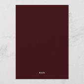 Maroon Somber Bloom Wedding Kaart (Achterkant)