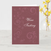 Maroon Swirls-Kaart Kaart (Gele Bloem)