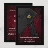 Maroon Tassel 2025 Faire-part de graduation en Cha (Devant / Derrière)