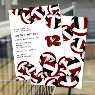 Maroon Team Kleuren Volleyballen Jongens Meisjes V Kaart