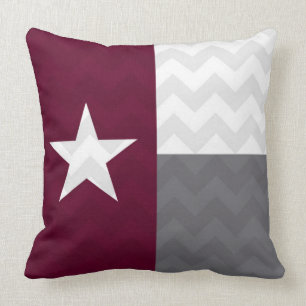 Maroon Texas Flag Chevron Kussen