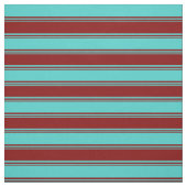Maroon & Turquoise Pattern of Stripes Stof (Swatch)