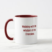 Maroon Typographie Cherokee Dire Coffee Mug (Gauche)