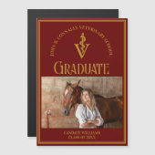 Maroon Veterinaire School Foto Afstuderen Magnet (Voorkant / Achterkant)