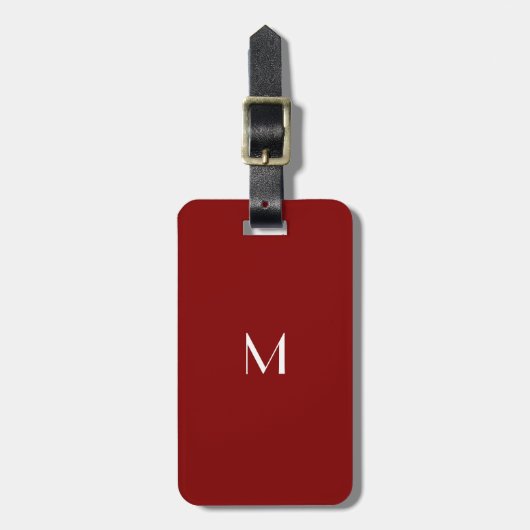Maroon - voeg monogram bagagelabel toe (Voorkant verticaal)