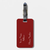 Maroon - voeg monogram bagagelabel toe (Achterkant verticaal)
