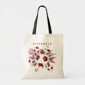maroon voetbal blaast haar naam tote bag (Voorkant)