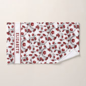 Maroon voetballen Patroon Atleet Naam Bad Handdoek (Handdoek)