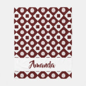 Maroon Volleyball Argyle Pattern Fleece Deken (Voorkant)
