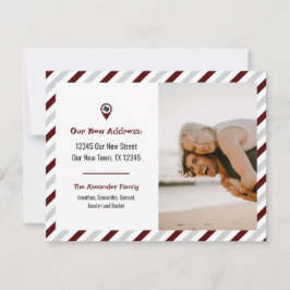 Maroon We hebben gestreepte bewegende foto verplaa