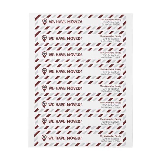 Maroon We hebben gestreepte verplaatsen verplaatst (Vel)