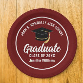 Maroon White Afstuderen Custom 2025 Graduation Par Papieren Bordje