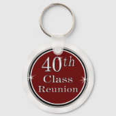 Maroon White Cheap 40e High School Reunion Ideeën Sleutelhanger (Achterkant)