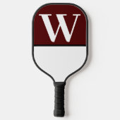 Maroon & White College Team Kleuren Monogram Pickleball Paddle (Achterkant)