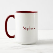 Maroon White Elegant Custom Name Moederdag Gift Mok (Links)