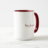 Maroon White Elegant Custom Name Moederdag Gift Mok (Voorkant rechts)