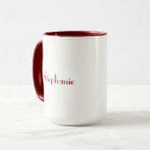 Maroon White Elegant Custom Name Moederdag Gift Mok (Voorkant links)