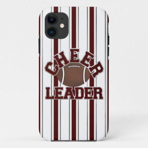 Maroon & White Football Cheerleader iPhone 5 Hoesj iPhone 11 Hoesje