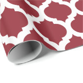 Maroon & White Moroccan pattern Cadeaupapier (Rol Hoek)