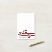 Maroon White Stripes volleybal Coach naam Post-it® Notes (Op bureau)