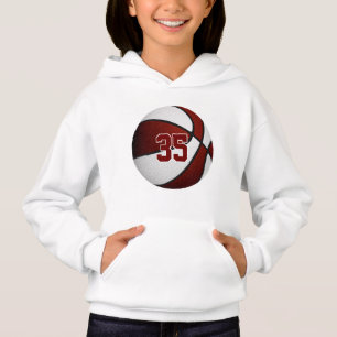 Maroon White Team Kleuren Jersey Nummer Basketbal