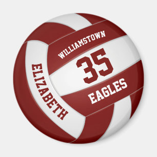 maroon white team kleuren kinder volleyball magneet
