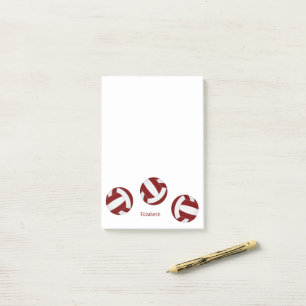 Maroon White Team Kleuren Volleyballen Een Speler Post-it® Notes
