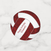 maroon white volleyball - meisjes - speciale naam confetti (Kleine voorkant)