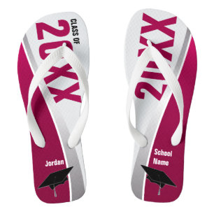  maroon & wit Afstuderen Teenslippers