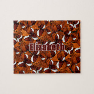 Maroon wit basketbal kinder team kleuren legpuzzel
