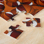 Maroon wit basketbal kinder team kleuren legpuzzel (Zijkant)