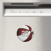 Maroon wit basketbal team kleuren gepersonaliseerd magneet (Insitu (Vaatwasser))
