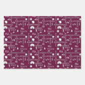 Maroon, wit en grijs cadeaupapier voor het verpakk (Voorkant 3)