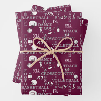 Maroon, wit en grijs cadeaupapier voor het verpakk