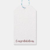 Maroon & Wit Gefeliciteerd Label Set Cadeaulabel (Achterkant)