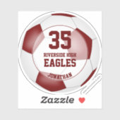 maroon wit team kleuren jongens voetbal sticker (Vel)