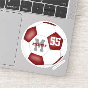 maroon wit team kleuren jongens voetbal sticker