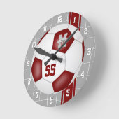 maroon wit team kleuren varisity streping soccer ronde klok (Hoek)