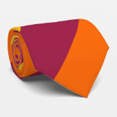 Maroon Yellow & Oranje Brede Regimental Stripe Stropdas (Opgerold)