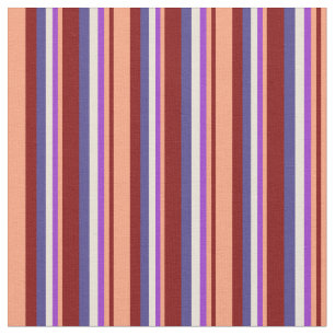 Maroon, zalm, donkerorchidee, bisque & leistblauw stof
