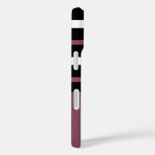 Maroon zwart en wit horizontale strepen Case-Mate iPhone case (Achterkant / Rechts)