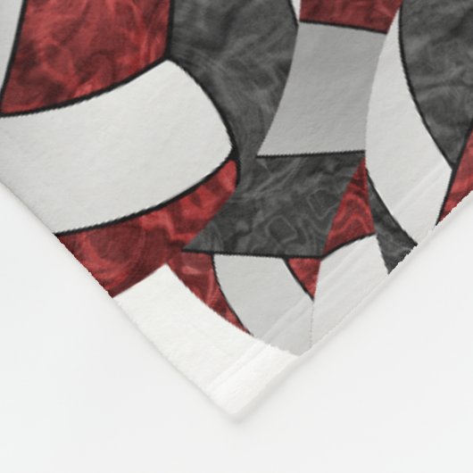 Maroon zwart meisjes volleybal team kleuren fleece deken (Hoek)