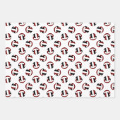 Maroon zwart team kleuren coördinerend volleybal inpakpapier vel (Voorkant 3)