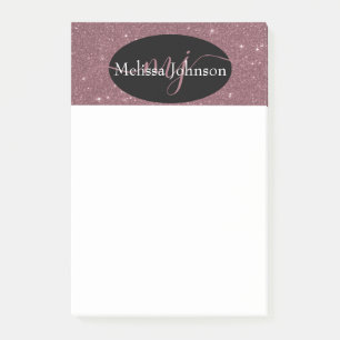 Marquage élégant en rose gold sur Post-it noir