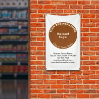 Marque Brown ronde d'affaires sur bannière Portrai