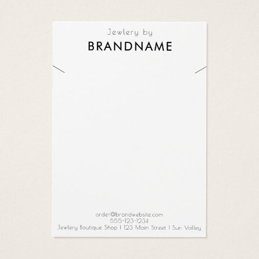 Marque Collier Logo Bijoux Carte d'affichage (Dos)