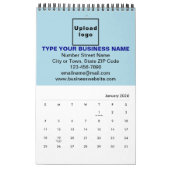 Marque commerciale bleu clair sur le calendrier (Jan 2026)